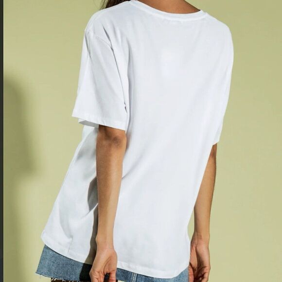 Charlie Holiday white Big Sur Oversized Boyfriend tee size xs size 2 NWT - Picture 4 of 14